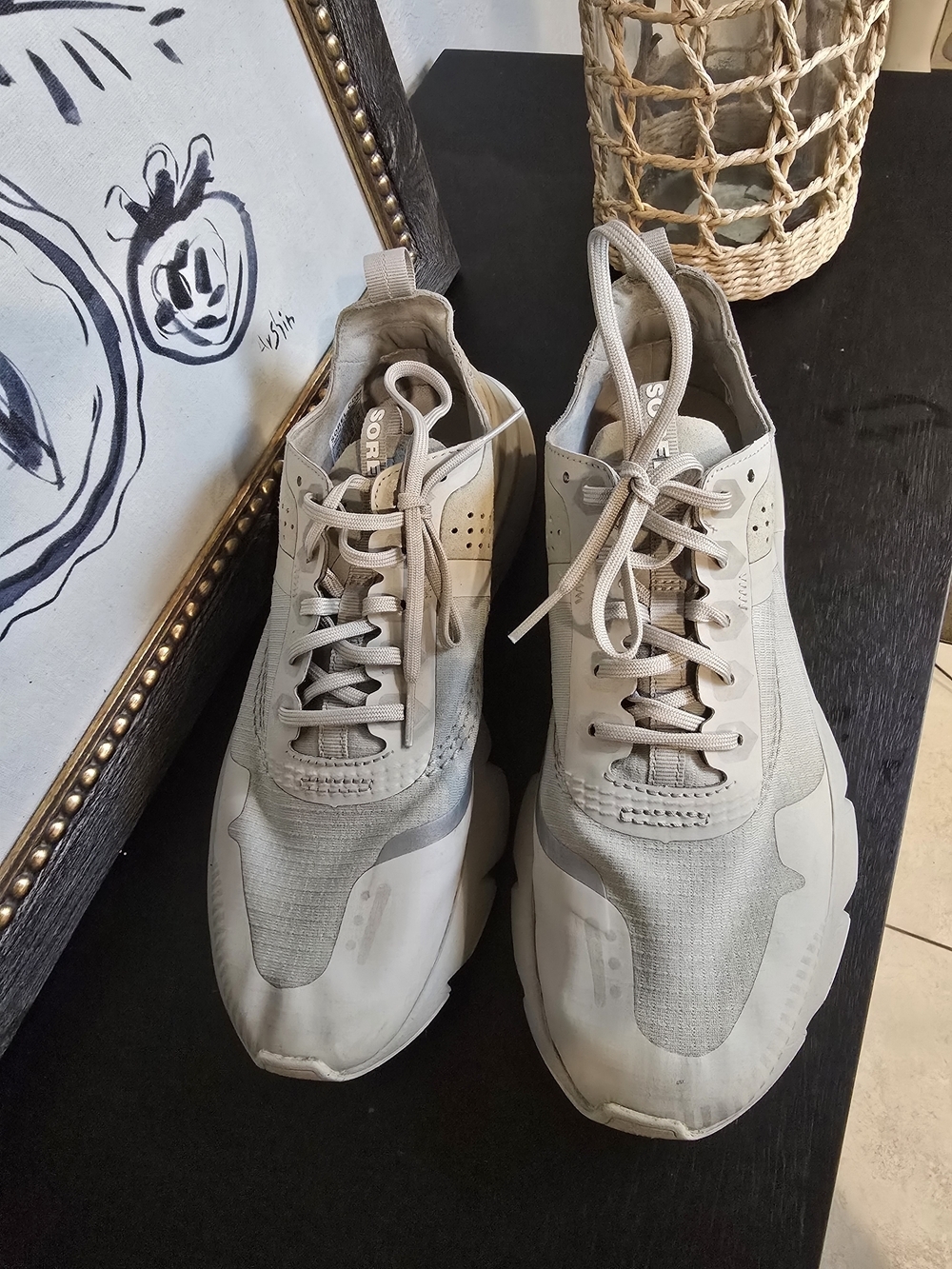 Sorel Kinetic Rush Ripstop Fabric Sneakers in Dove Grey Women's 9 - Picture 3 of 11